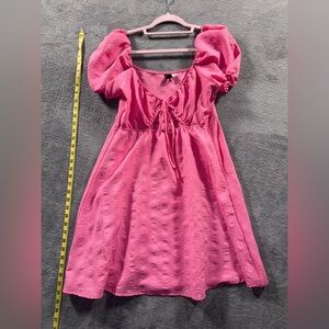 Pink Puff Sleeve Dress